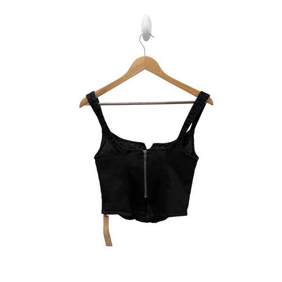 NWT Reformation‎ Karla Studded Bustier Denim Top Black Women’s Size 0 - Picture 8 of 10